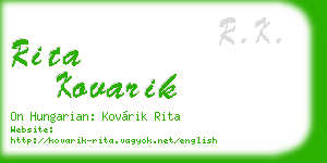 rita kovarik business card